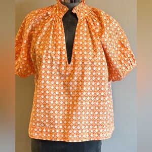 Olivia James The Label Elizabeth Wicker Print Cropped Top Size L